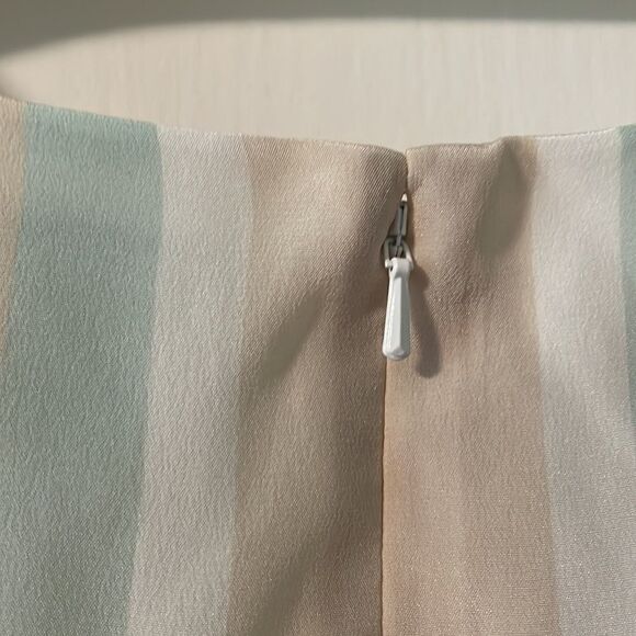 J. Peterman Company lined silk sleeveless dress in warm & pastel stripes size 22 - Picture 4 of 8